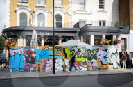 Notting Hill Carnival area preparations, London, UK