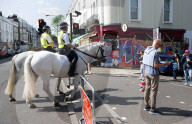 Notting Hill Carnival area preparations, London, UK