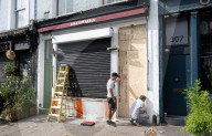 Notting Hill Carnival area preparations, London, UK