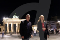 Prime Minister Keir Starmer walks past Brandenburg gate