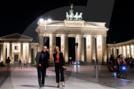 Prime Minister Keir Starmer walks past Brandenburg gate