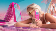 Pink Barbie flip phone