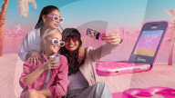 Pink Barbie flip phone