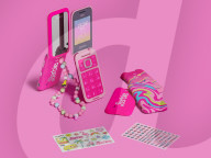 Pink Barbie flip phone