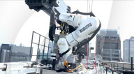 Skyscraper window cleaning robots