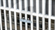 Skyscraper window cleaning robots