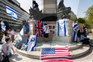 Pro-Israel protest by the Stop The Hate movement at Pret, 190 The Strand, London, UK. 