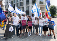Pro-Israel protest by the Stop The Hate movement at Pret, 190 The Strand, London, UK. 