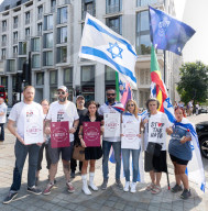 Pro-Israel protest by the Stop The Hate movement at Pret, 190 The Strand, London, UK. 