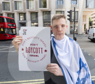 Pro-Israel protest by the Stop The Hate movement at Pret, 190 The Strand, London, UK. 