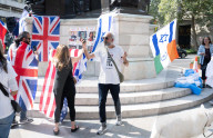 Pro-Israel protest by the Stop The Hate movement at Pret, 190 The Strand, London, UK. 
