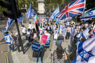 Pro-Israel protest by the Stop The Hate movement at Pret, 190 The Strand, London, UK. 