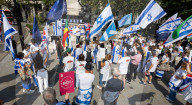 Pro-Israel protest by the Stop The Hate movement at Pret, 190 The Strand, London, UK. 