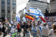 Pro-Israel protest by the Stop The Hate movement at Pret, 190 The Strand, London, UK. 