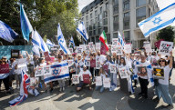 Pro-Israel protest by the Stop The Hate movement at Pret, 190 The Strand, London, UK. 