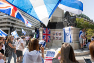 Pro-Israel protest by the Stop The Hate movement at Pret, 190 The Strand, London, UK. 