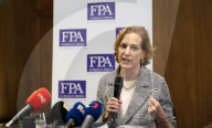 Briefing with Anne Applebaum at the Foreign Press Association, London, UK 