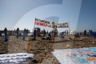 Barcelona Anti America\'s Cup and anti-tourism protest in Barcelona