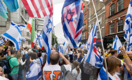 Stop The Hate’s NOVA 'rave' outside the Israeli Embassy in London, UK.
