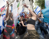 Stop The Hate’s NOVA 'rave' outside the Israeli Embassy in London, UK.