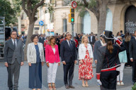Floral offerings for the National Day of Catalonia.