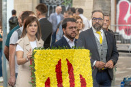 Floral offerings for the National Day of Catalonia.