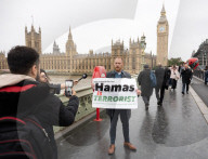 Mark Birbeck Hamas protest on Westminster Bridge, London, UK.