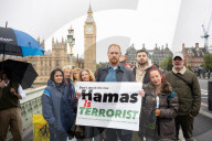 Mark Birbeck Hamas protest on Westminster Bridge, London, UK.