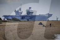 HMS Queen Elizabeth arrives in The Solent in Gosport, UK.