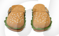 Tasty burger inspired sandals