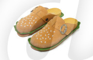 Tasty burger inspired sandals