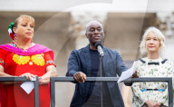 Unveiling of the new Fourth Plinth commission: Mil Veces un Instante (A Thousand Times in an Instant) by Teresa Margolles in Trafalgar Square, London, UK