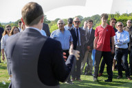 Tom Tugendhat Campaigning in Bushey Heath in Bushey Heath, UK.