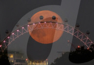 Harvest Supermoon in London, UK.