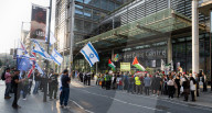 Pro Israel campaign group Stop The Hate rally outside the Brent Civic Centre, Wembley, Middlesex, UK.