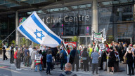 Pro Israel campaign group Stop The Hate rally outside the Brent Civic Centre, Wembley, Middlesex, UK.