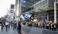 Pro Israel campaign group Stop The Hate rally outside the Brent Civic Centre, Wembley, Middlesex, UK.