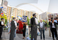 Pro Israel campaign group Stop The Hate rally outside the Brent Civic Centre, Wembley, Middlesex, UK.
