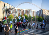 Pro Israel campaign group Stop The Hate rally outside the Brent Civic Centre, Wembley, Middlesex, UK.