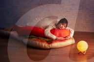 La chaine de restauration Mos Burger propose un coussin en forme de focaccia