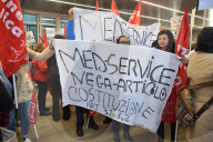 Sciopero dei lavoratori del settore sanitario privato Aris e Aiop a Torino