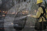 Brazil fire teams fight Amazon blazes - and the arsonists who start them.