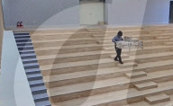 Flying supermarket shopping cart