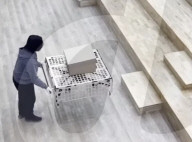 Flying supermarket shopping cart