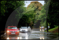 Flooding in the UK in Letchworth Garden City, UK.