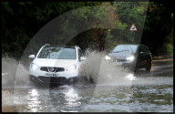 Flooding in the UK in Letchworth Garden City, UK.