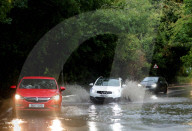 Flooding in the UK in Letchworth Garden City, UK.