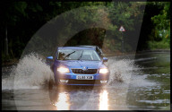 Flooding in the UK in Letchworth Garden City, UK.