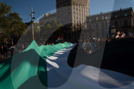Demonstration in favor of Palestine and Lebanon in Barcelona
