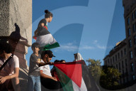 Demonstration in favor of Palestine and Lebanon in Barcelona